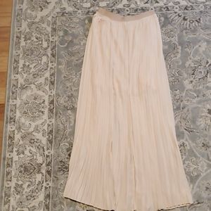 Blush pleated maxi skirt